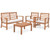 4 Pieces Outdoor Furniture Set with Stable Acacia Wood Frame-Beige - Color: Beige