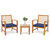 3 Pieces Outdoor Furniture Set with Soft Seat Cushions-Navy - Color: Navy