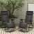 2 Pieces Folding Patio Rattan Zero Gravity Lounge Chair-Brown - Color: Brown