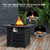 Square Propane Fire Pit Table with Lava Rocks and Rain Cover - Color: Black