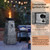 48 Inch Propane Fire Bowl Column with Lava Rocks and PVC Cover-Gray - Color: Gray