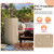 48 Inch Propane Fire Bowl Column with Lava Rocks and PVC Cover-Gray - Color: Gray
