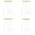 Bar Stool Set of 4 Bleached wood and white