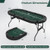 72 Inch Foldable Poker Table for 8 Players Portable Oval Card Board Game Table-Blue