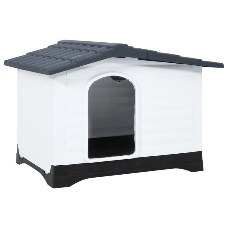 Dog House Grey, White, Black Polypropylene Small