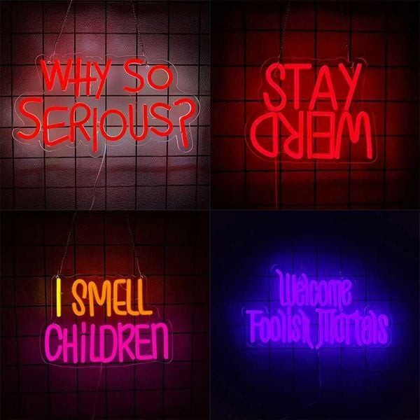 Neon Sign Of Haunted House Colorful Letter Icon Usb Powered Used For Room Bar Horror Space Man Cave