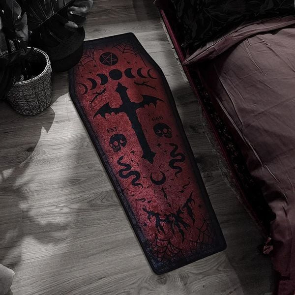 Size: 500mm*1200mm - Gothic bedroom carpet Bloody Mary Coffin carpet Halloween living room decorati