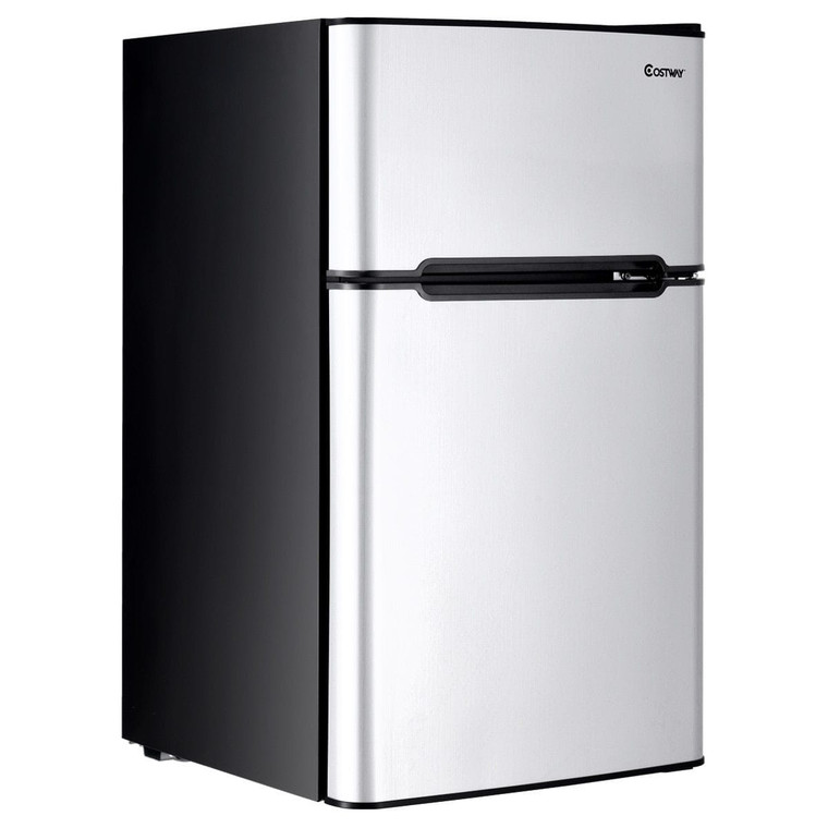 3.2 cu ft. Compact Stainless Steel Refrigerator-Gray - Color: Gray