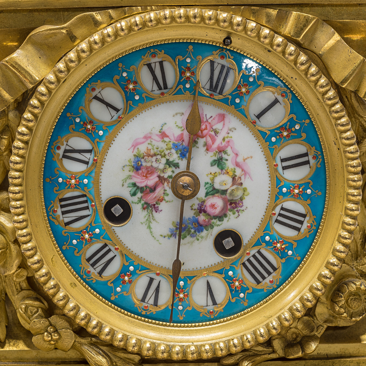 A High Quality Gilt Bronze and Turquoise Sèvres Style Jeweled