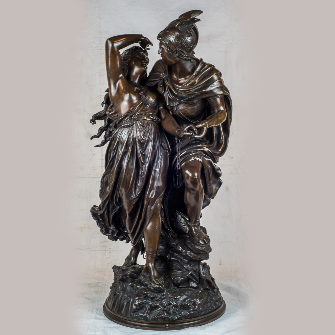 A Fine Quality Patinated Bronze Sculpture Depicting Perseus
