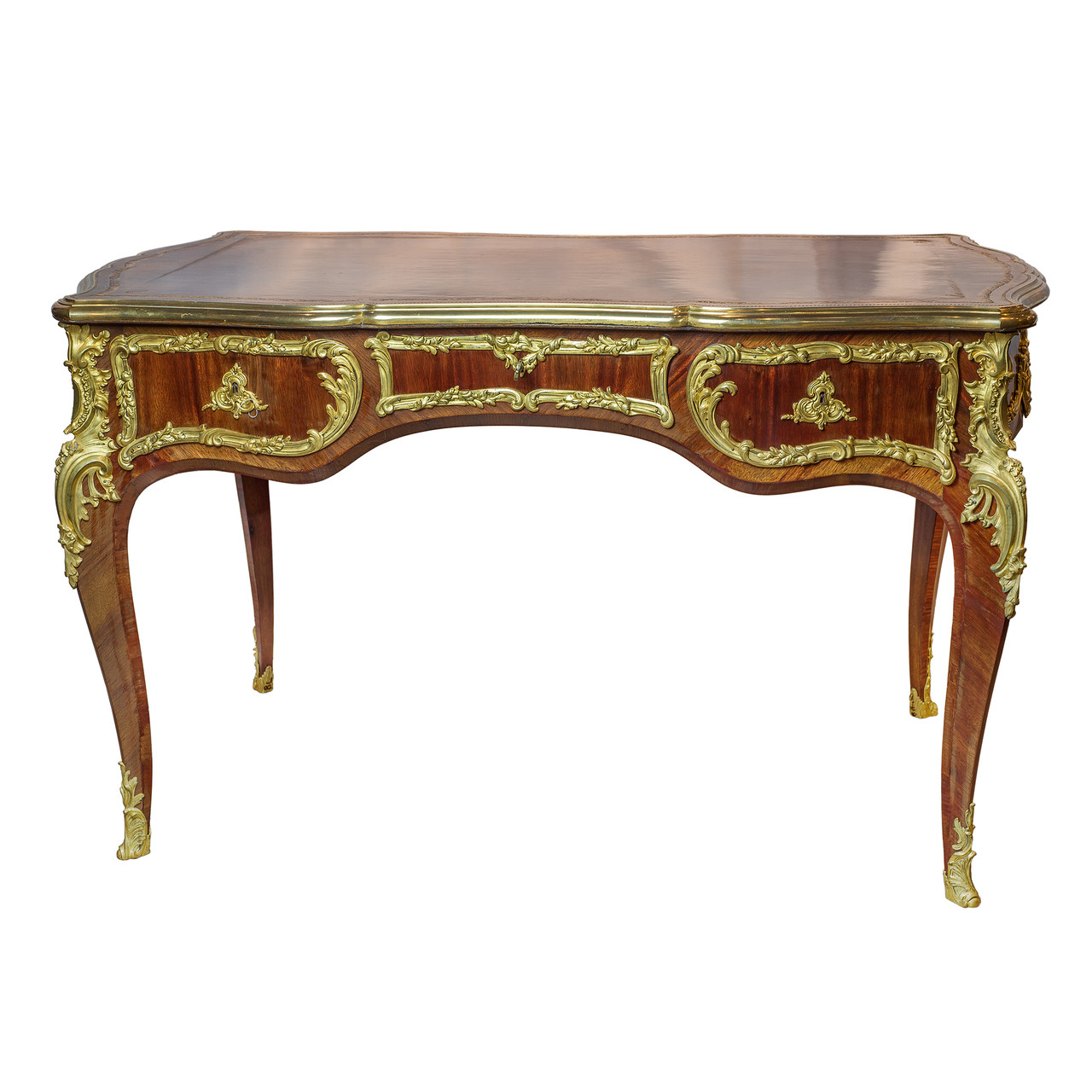 An Exquisite Quality Louis XV style gilt bronze Mounted Bureau