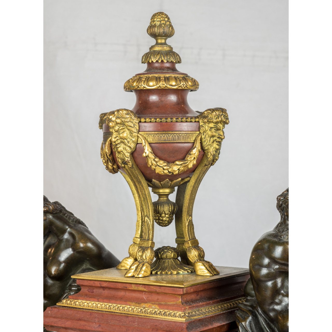 A Tiffany & Co. Gilt Bronze and Rouge Marble Mantel Clock - F&P