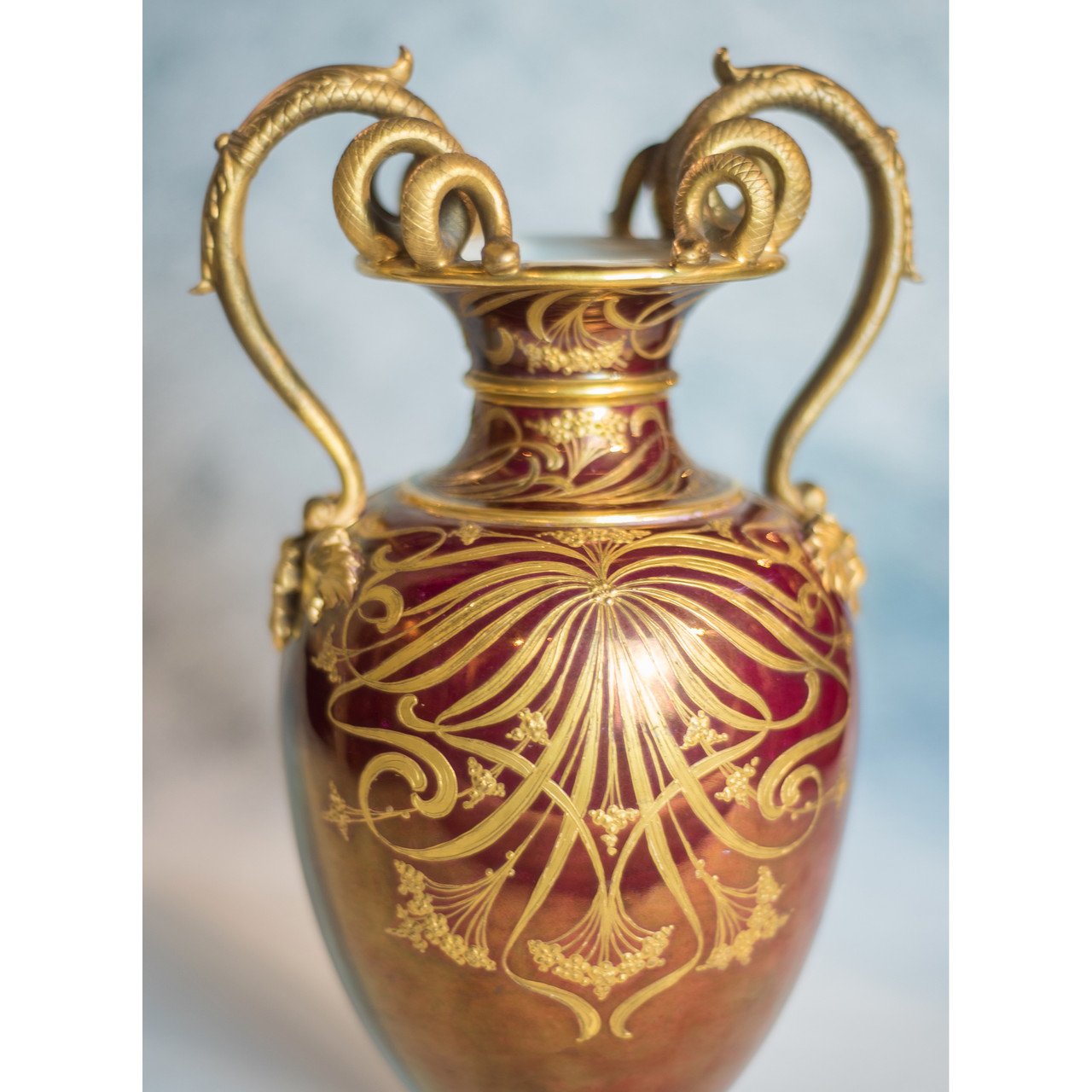 An Exquisite Berlin KPM Portrait Porcelain 'Orientalin' Two-Handle