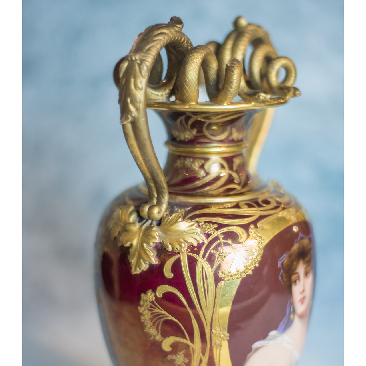 An Exquisite Berlin KPM Portrait Porcelain 'Orientalin' Two-Handle