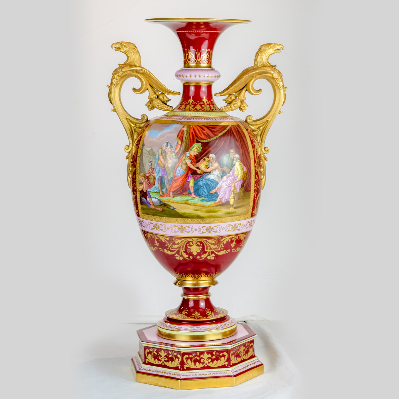 Magnificent Pair of Royal Vienna-style Gilt Bronze Mounted