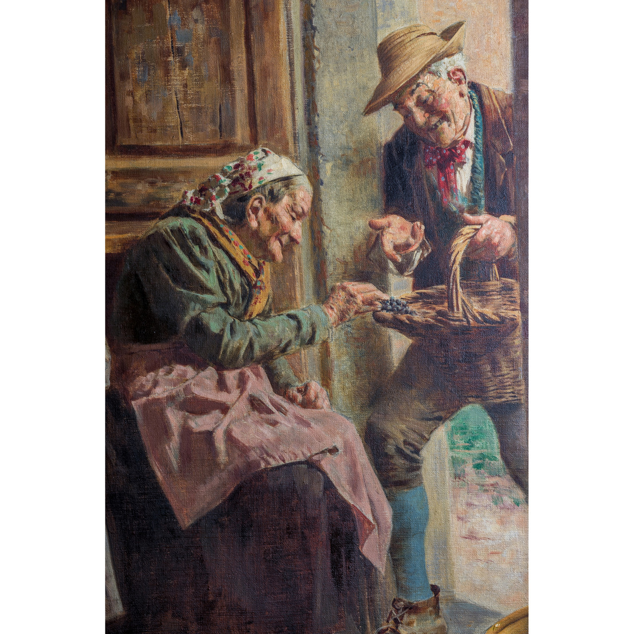 Finely Painting of a Happy Italian Family by Zamphigi - F&P Associates