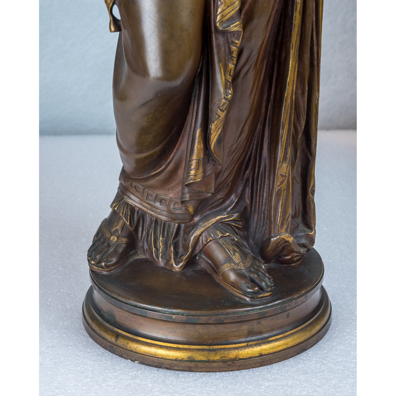 A Fine Quality Pair of Patinated Bronze Statues Depicting Sappho