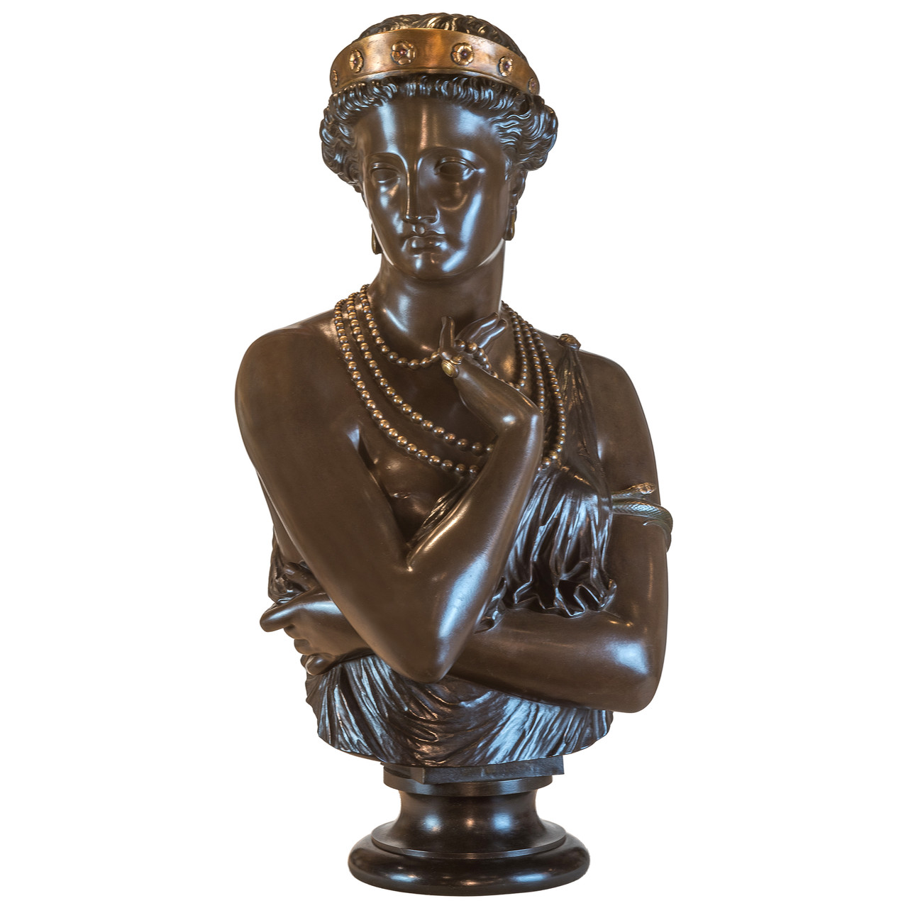 A Fine Patinated Bronze Bust of Helen of Troy by Clésinger - F&P