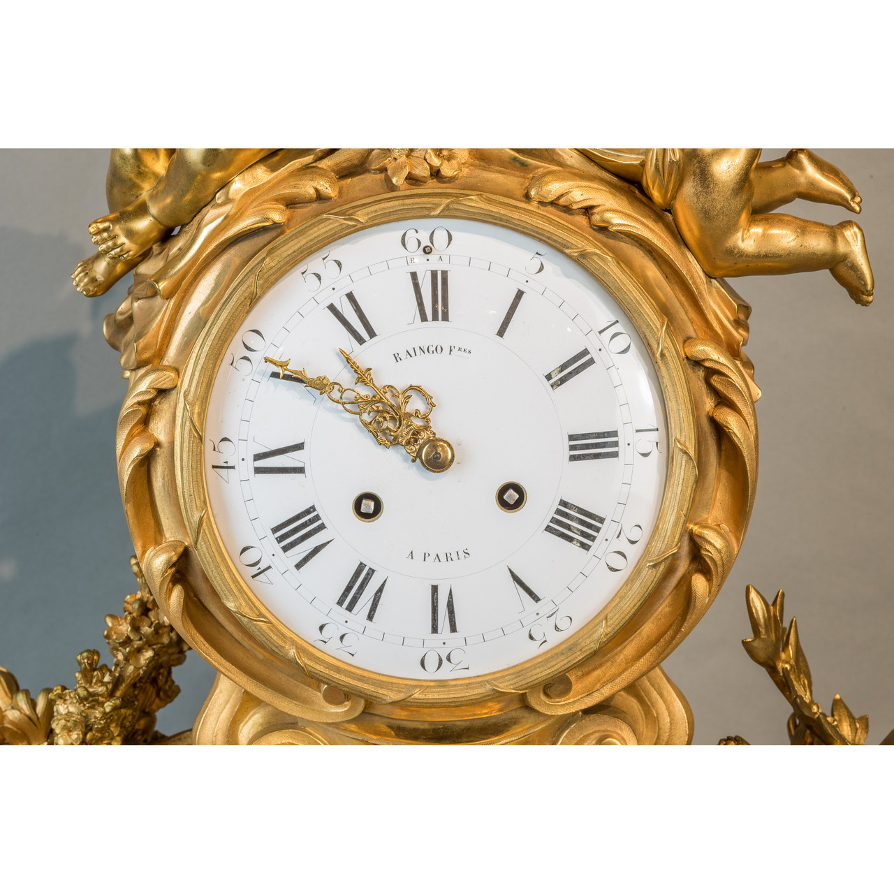 Raingo Freres, A Paris Louis XV Style Gilt Bronze Figural Mantel