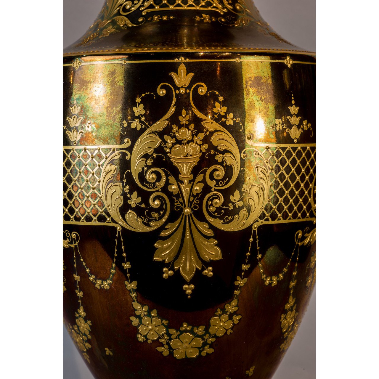 A Fine Royal Vienna Gilt-Decorated Jeweled Iridescent Portrait