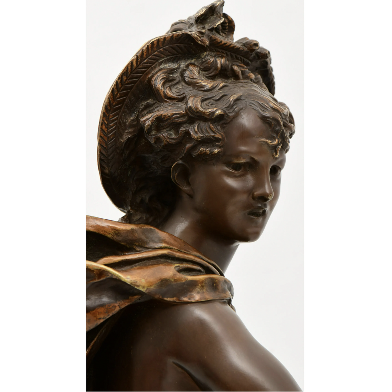 A Fine Quality Patinated and Gilt Bronze Statue of a Lady Playing