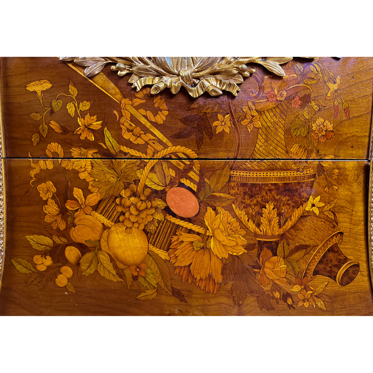 Exceptional French Louis XVI Style Gilt-Bronze Mounted, Mahogany