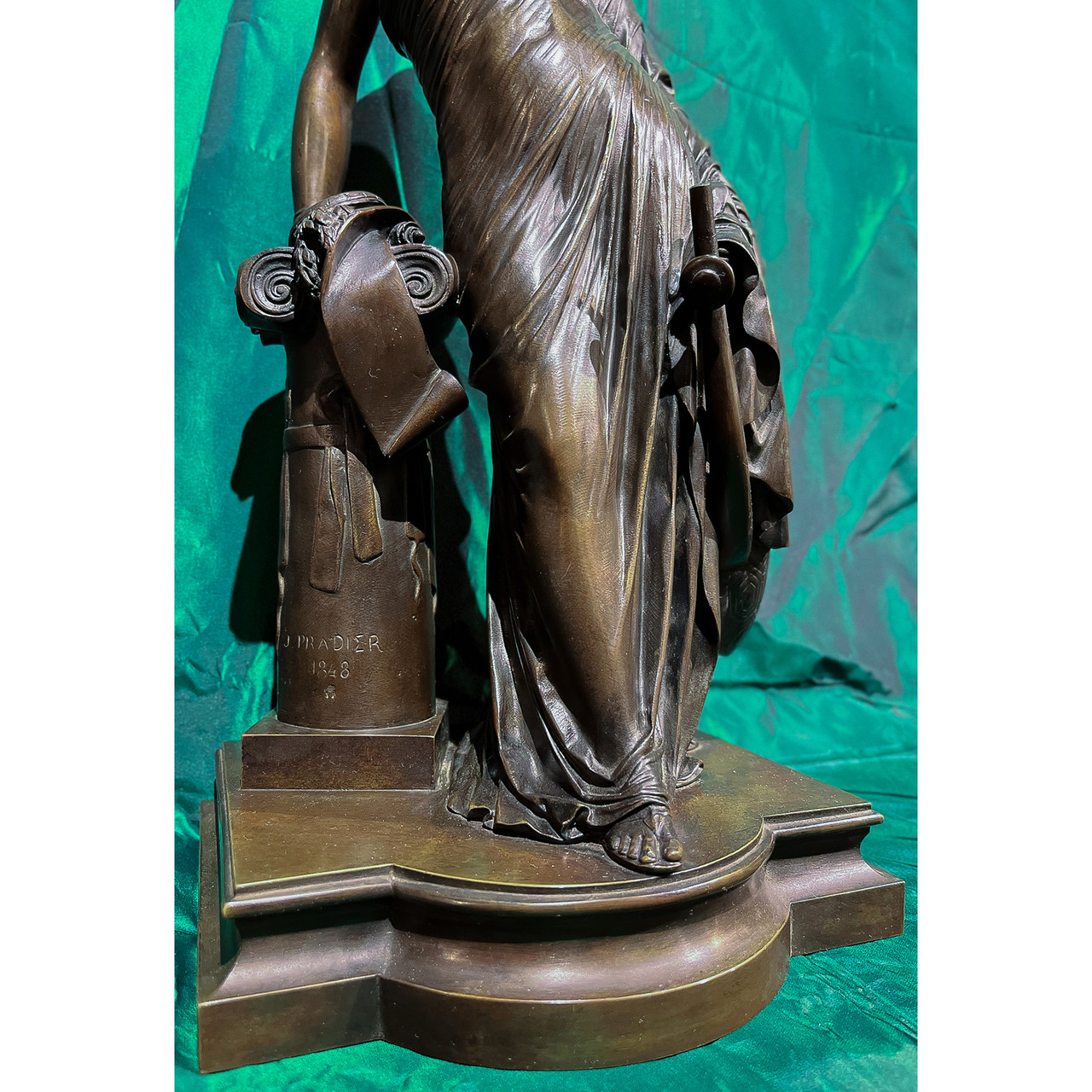J Pradier (Swiss 1790-1852) Sappho Leaning Against a Column