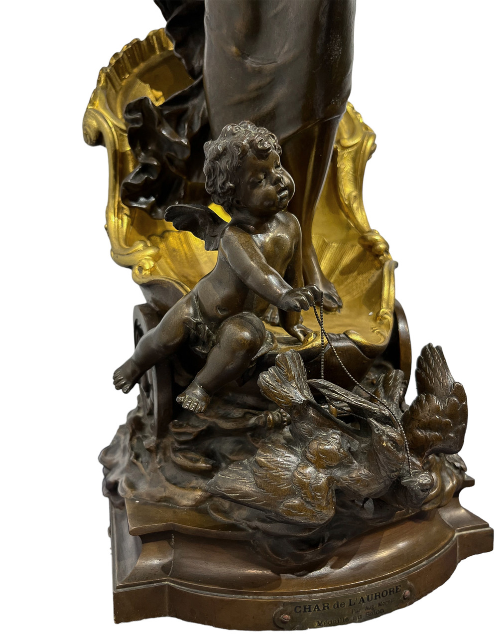 作者AUGUSTE MOREAU(フランス人彫刻家）ランプ付高級ブロンズ像 AUGUSTE MOREAU (FRANCE, 1861-1906) - F&P Associates