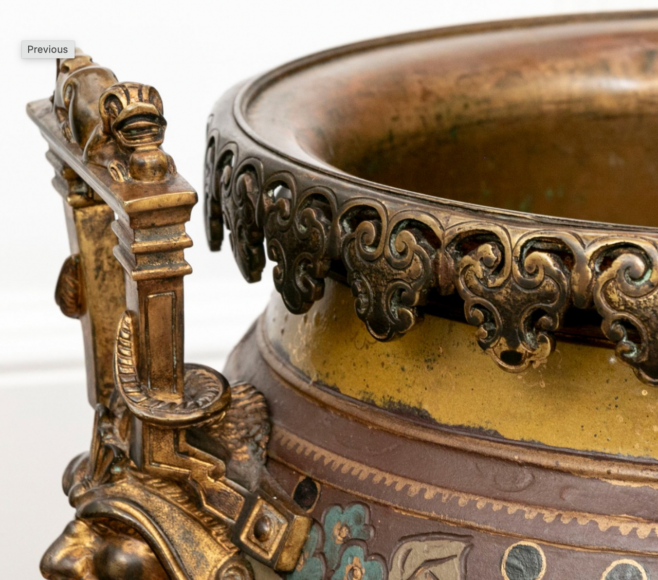 Japonisme Bronze Jardinière att. to Édouard-Alexandre Dammouse for