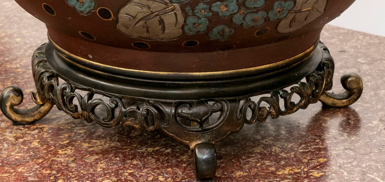 Japonisme Bronze Jardinière att. to Édouard-Alexandre Dammouse for