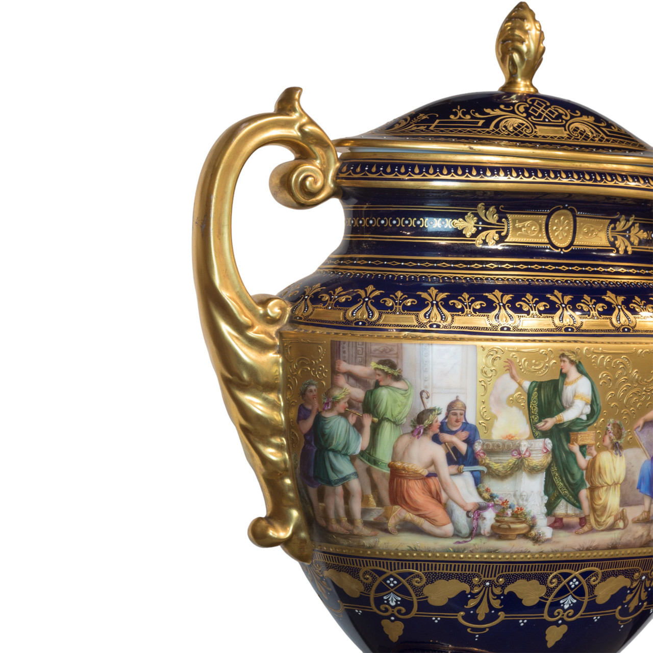 Set of Three Museum Quality Royal Vienna Porcelain Urns - F&P