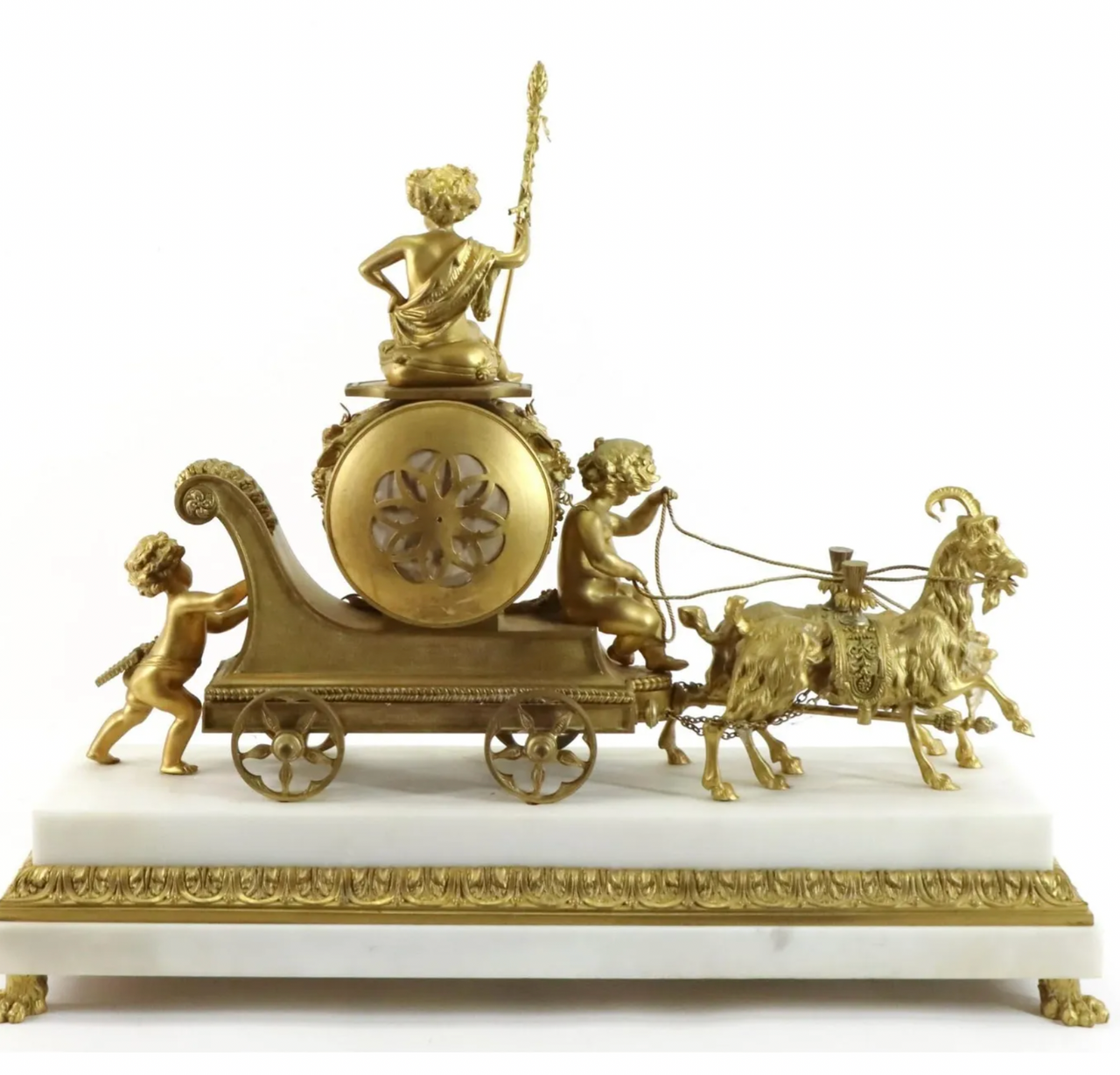 Fine Three Piece Clock Set Of Thor's Chariot by Samuel Marti - F&P