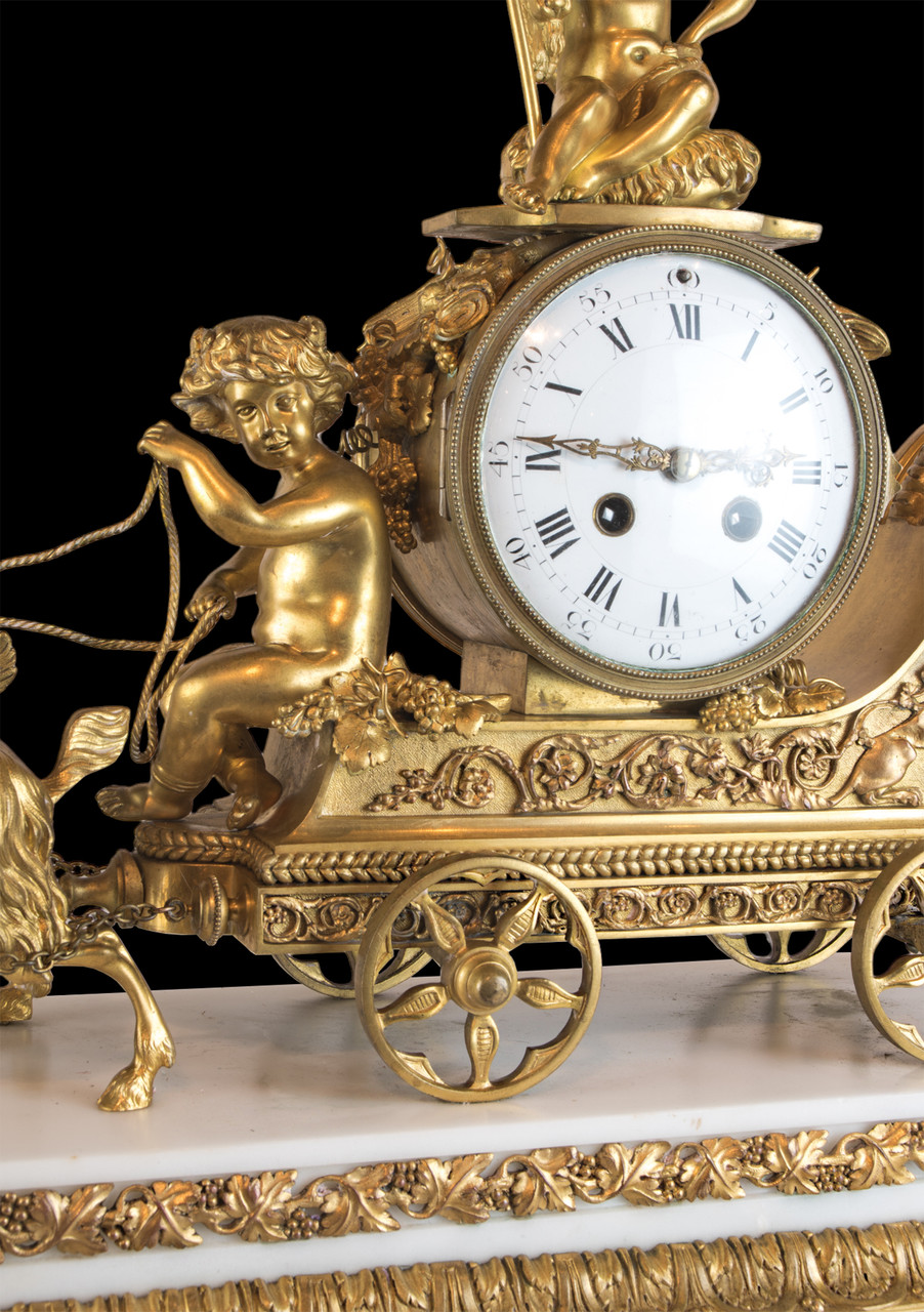 Fine Three Piece Clock Set Of Thor's Chariot by Samuel Marti - F&P Fine Three Piece Clock Set Of Thor's Chariot by Samuel Marti - F&P