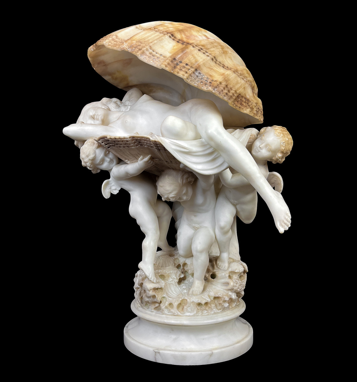 La Perla Alabaster Birth of Venus Table Lamp by Umberto Stiaccini