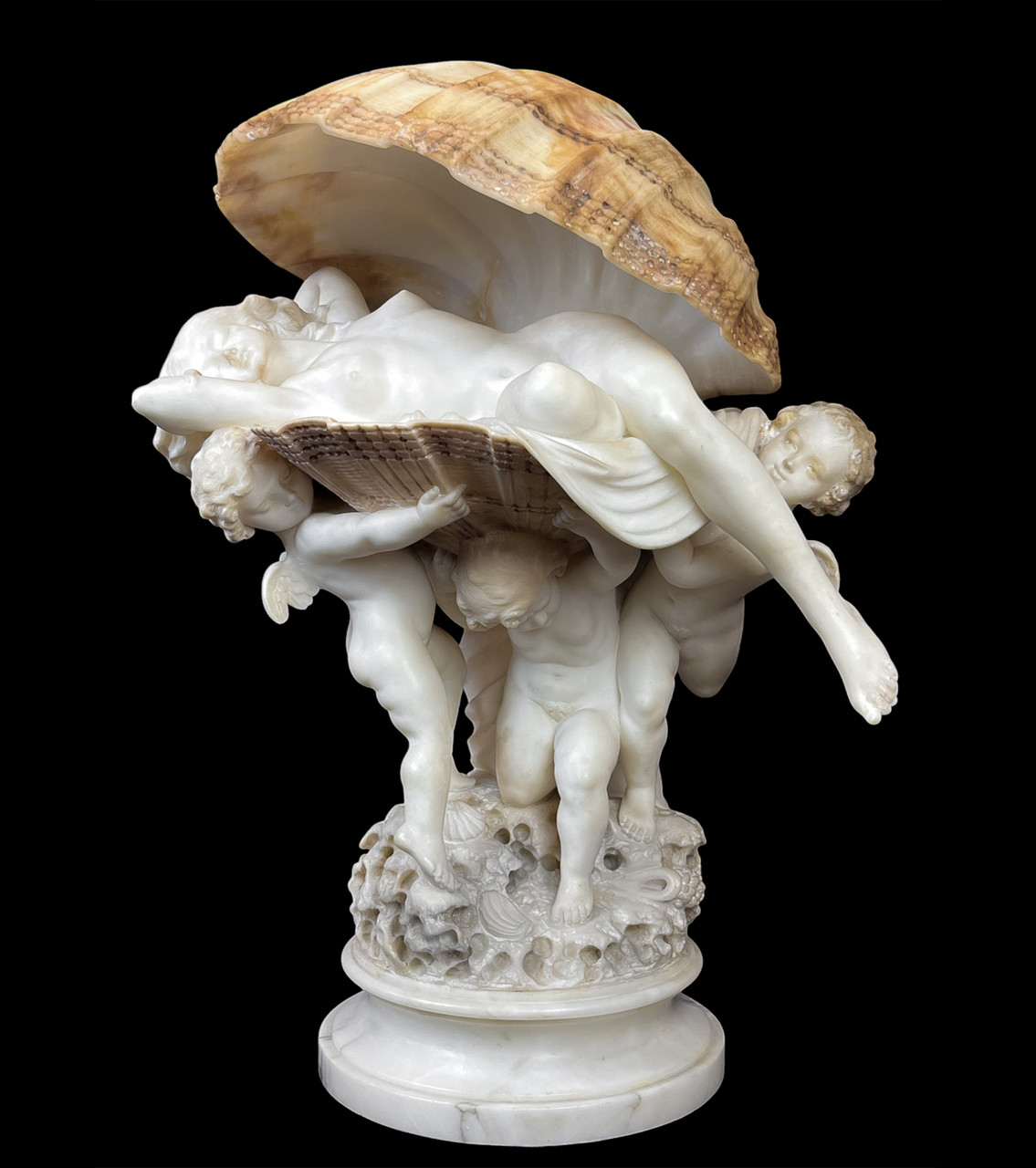 La Perla Alabaster Birth of Venus Table Lamp by Umberto Stiaccini