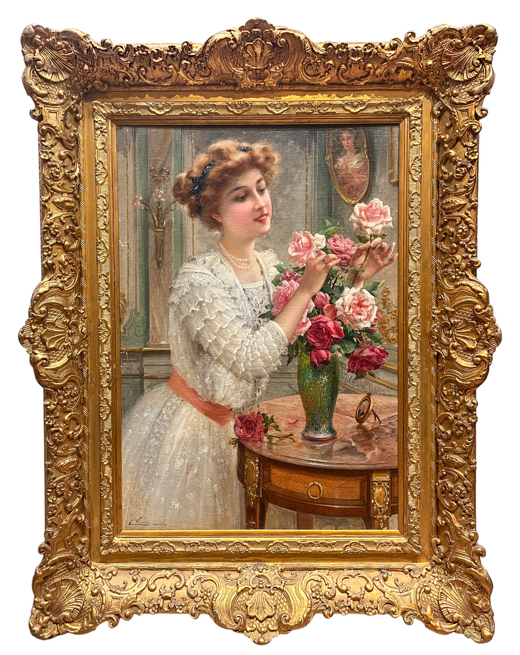 Pink Roses by Emile Vernon (French, 1872-1919)