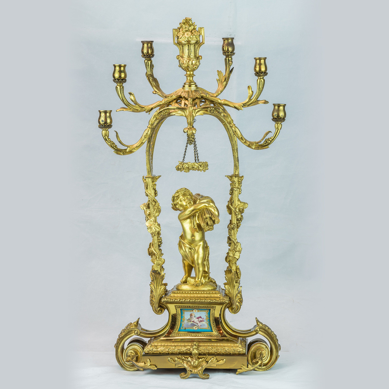 Antique French Gilt Bronze SixLight Gilt Bronze Candelabras