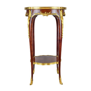 Louis XV Style Gilt Bronze Mounted Mahogany and Marble-Top Side Table Louis XV Style Gilt Bronze Mounted Mahogany and Marble-Top Side Table
