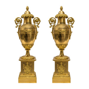 A Fine Pair of Empire Gilt Bronze Cassoulets A Fine Pair of Empire Gilt Bronze Cassoulets