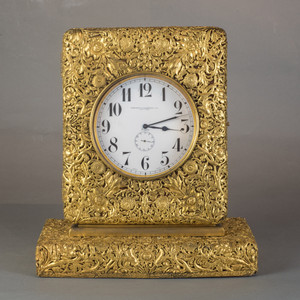 A Fine American Gilt Bronze Standing Clock by Edward F. Caldwell & Co. A Fine American Gilt Bronze Standing Clock by Edward F. Caldwell & Co.