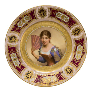 A Fine Quality Royal Vienna Porcelain Gilded Portrait Plate A Fine Quality Royal Vienna Porcelain Gilded Portrait Plate