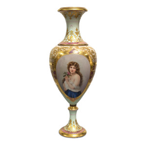 An Exquisite Quality Royal Vienna Porcelain Portrait Vase An Exquisite Quality Royal Vienna Porcelain Portrait Vase