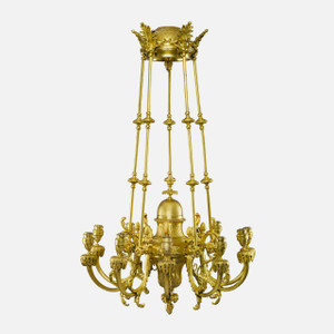 Gilt Bronze Ten-Light Chandelier Gilt Bronze Ten-Light Chandelier
