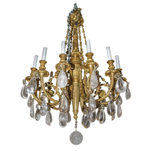 Gilt Bronze Twelve-Light Chandelier Gilt Bronze Twelve-Light Chandelier