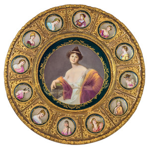 A Rare Royal Vienna Table Top with a 12-inch Porcelain Center Plaque A Rare Royal Vienna Table Top with a 12-inch Porcelain Center Plaque