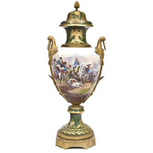 A Very Fine Large Napoleonic Sèvres Style Porcelain Urn A Very Fine Large Napoleonic Sèvres Style Porcelain Urn