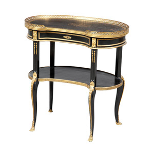 Fine Quality Louis XVI-Style Gilt Bronze Mounted Ebonized Writing Table Fine Quality Louis XVI-Style Gilt Bronze Mounted Ebonized Writing Table