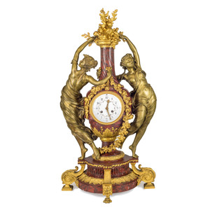 A Monumental and Very Fine Japy Frères Figural Mantel Clock A Monumental and Very Fine Japy Frères Figural Mantel Clock