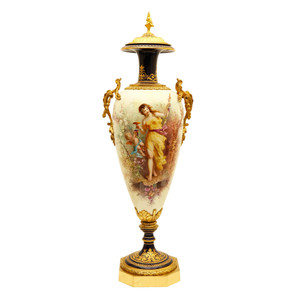 A Fine Quality Amphora-Shaped Gilt Bronze-Mounted Sèvres Vase and Cover A Fine Quality Amphora-Shaped Gilt Bronze-Mounted Sèvres Vase and Cover