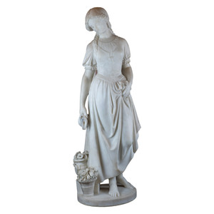 Fine Quality Italian Carrara Marble Statue of a Young Beauty Fine Quality Italian Carrara Marble Statue of a Young Beauty